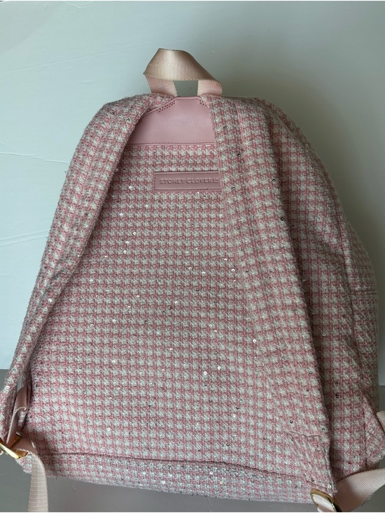 Stoney Clover Lane Pink Tweed Heart-Front Backpack main image 7